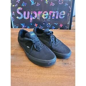 Vans Authentic Black on Black Lace Up Shoes Men's 9 Women's 10.5